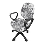 Tribal Indian Bull Skull Print Office Chair Cover