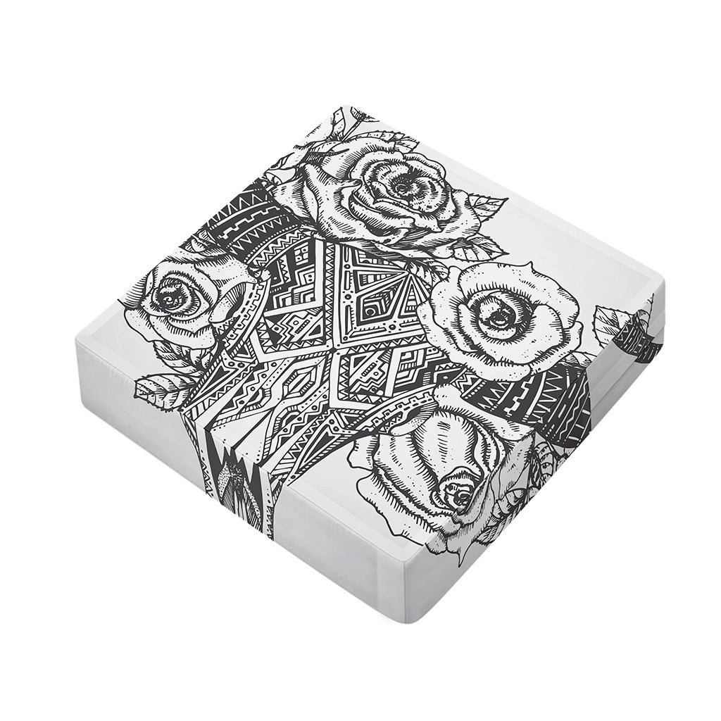 Tribal Indian Bull Skull Print Outdoor Seat Cushion Cover