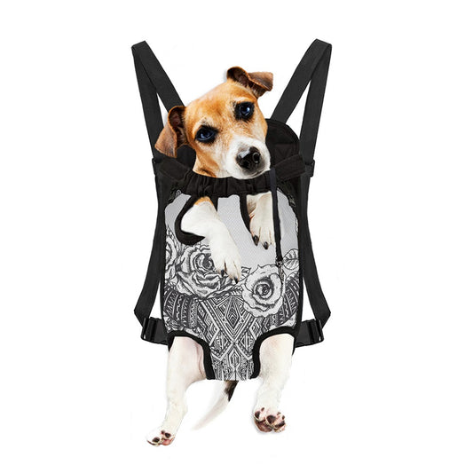 Tribal Indian Bull Skull Print Pet Carrier Backpack
