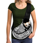 Tribal Indian Bull Skull Print Pet Sling Carrier