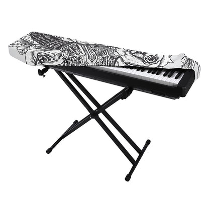 Tribal Indian Bull Skull Print Piano Keyboard Cover