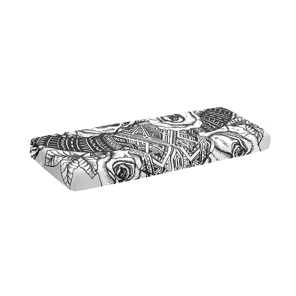 Tribal Indian Bull Skull Print Piano Keyboard Cover