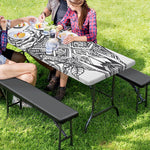 Tribal Indian Bull Skull Print Picnic Table Cover