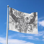 Tribal Indian Bull Skull Print Polyester Flag