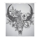 Tribal Indian Bull Skull Print Polyester Shower Curtain
