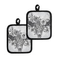 Tribal Indian Bull Skull Print Pot Holders