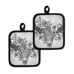 Tribal Indian Bull Skull Print Pot Holders