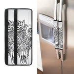 Tribal Indian Bull Skull Print Refrigerator Handle Covers