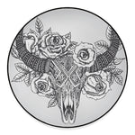 Tribal Indian Bull Skull Print Round Floor Mat