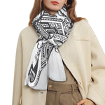 Tribal Indian Bull Skull Print Scarf