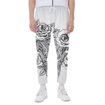 Tribal Indian Bull Skull Print Scuba Joggers
