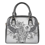 Tribal Indian Bull Skull Print Shoulder Handbag