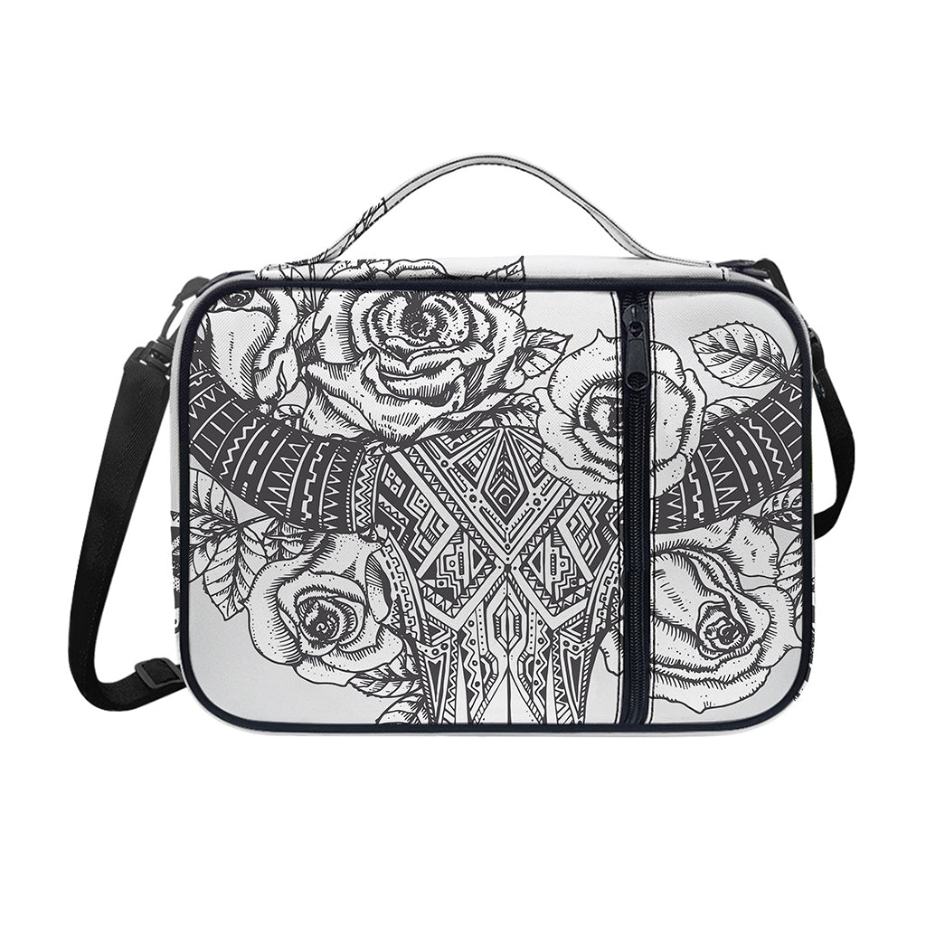 Tribal Indian Bull Skull Print Shoulder Strap Bible Bag