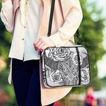 Tribal Indian Bull Skull Print Shoulder Strap Bible Bag