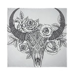 Tribal Indian Bull Skull Print Silk Bandana
