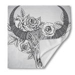 Tribal Indian Bull Skull Print Silk Bandana