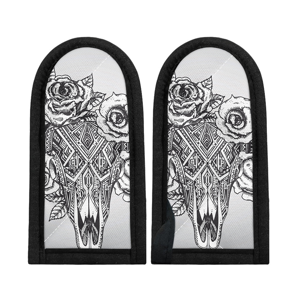 Tribal Indian Bull Skull Print Skillet Handle Cover
