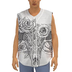 Tribal Indian Bull Skull Print Sleeveless Baseball Jersey