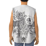 Tribal Indian Bull Skull Print Sleeveless Baseball Jersey