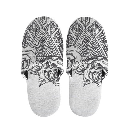 Tribal Indian Bull Skull Print Slippers
