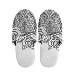 Tribal Indian Bull Skull Print Slippers