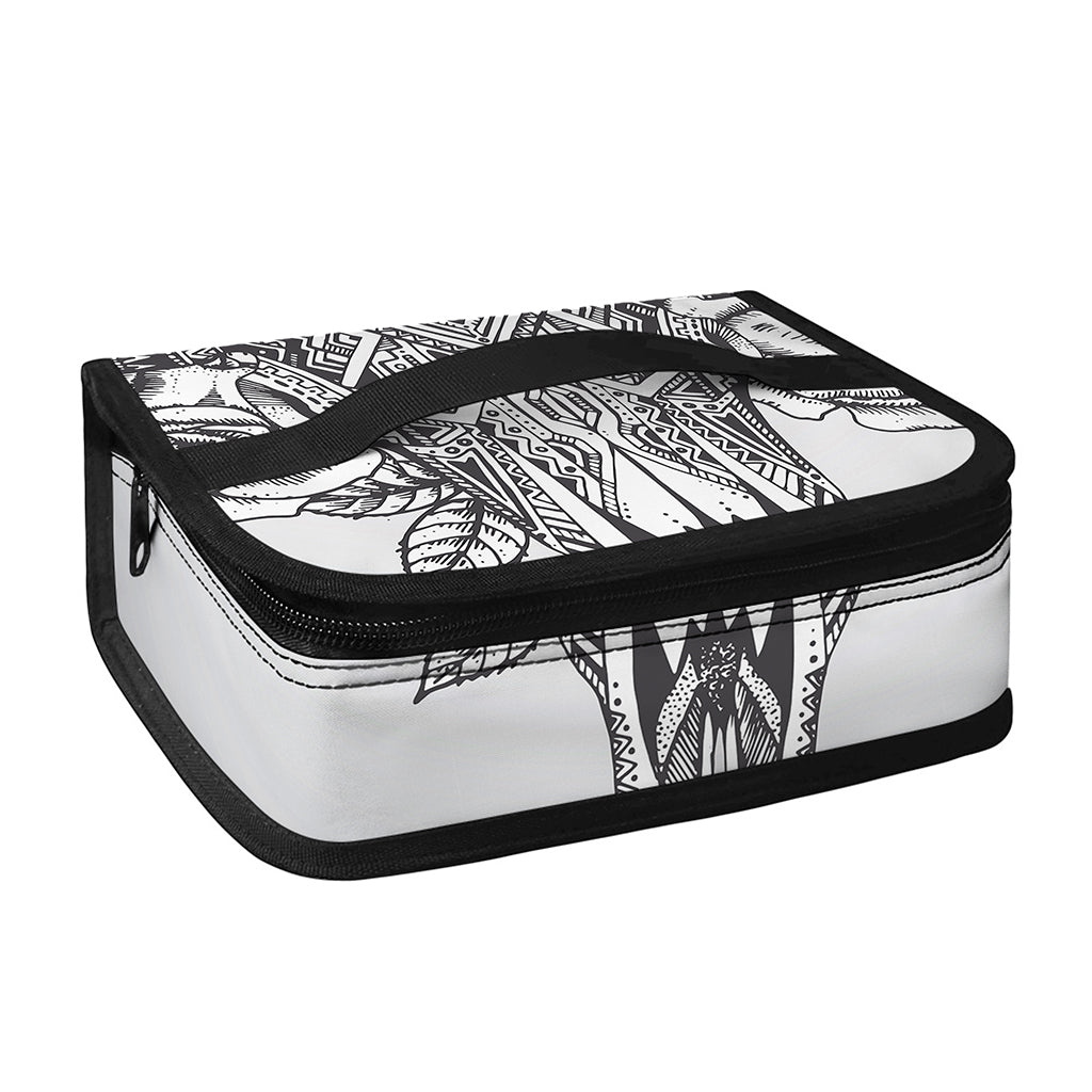 Tribal Indian Bull Skull Print Small Lunch Bag