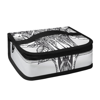 Tribal Indian Bull Skull Print Small Lunch Bag