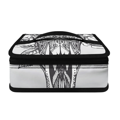 Tribal Indian Bull Skull Print Small Lunch Bag
