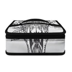 Tribal Indian Bull Skull Print Small Lunch Bag