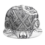 Tribal Indian Bull Skull Print Snapback Cap