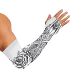 Tribal Indian Bull Skull Print Sun Protection Arm Sleeves