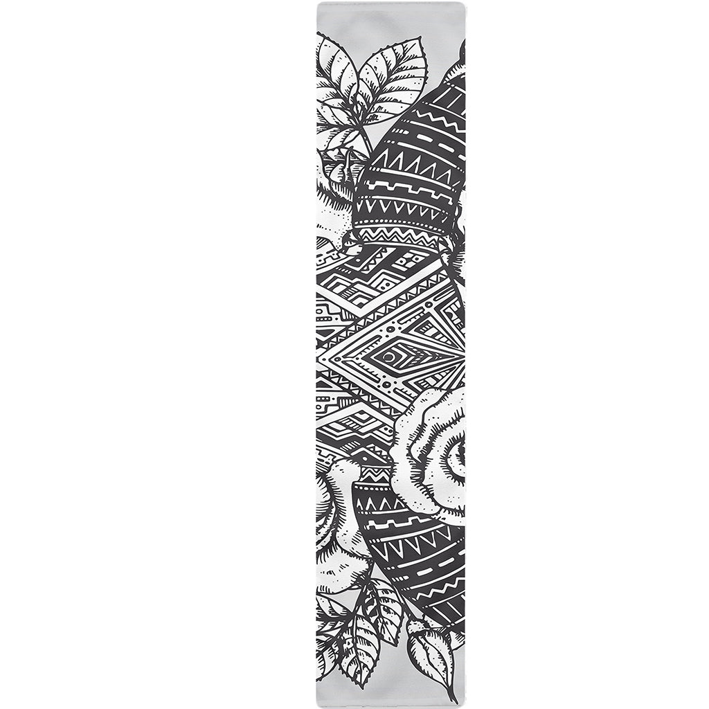 Tribal Indian Bull Skull Print Table Runner