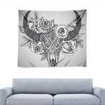 Tribal Indian Bull Skull Print Tapestry
