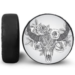 Tribal Indian Bull Skull Print Tire Cover