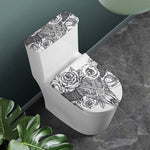 Tribal Indian Bull Skull Print Toilet Lid And Tank Cover Set