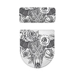 Tribal Indian Bull Skull Print Toilet Lid And Tank Cover Set