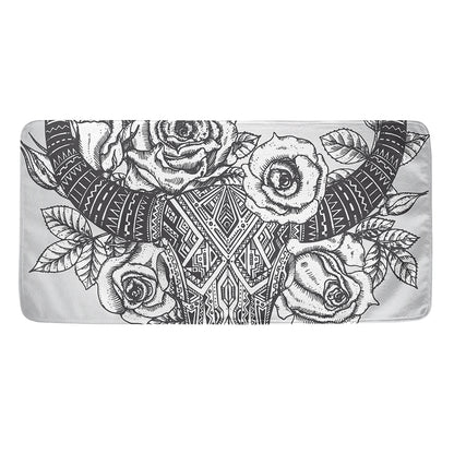 Tribal Indian Bull Skull Print Towel