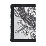 Tribal Indian Bull Skull Print Trifold Wallet