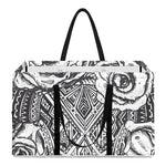 Tribal Indian Bull Skull Print Utility Tote Bag