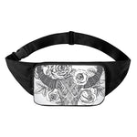 Tribal Indian Bull Skull Print Waist Bag