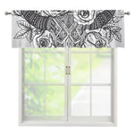 Tribal Indian Bull Skull Print Window Valance