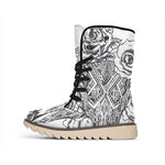 Tribal Indian Bull Skull Print Winter Boots