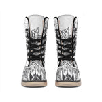 Tribal Indian Bull Skull Print Winter Boots