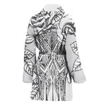 Tribal Indian Bull Skull Print Women's Bathrobe