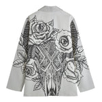 Tribal Indian Bull Skull Print Women's Blazer