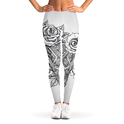 Tribal Indian Bull Skull Print Women's Leggings