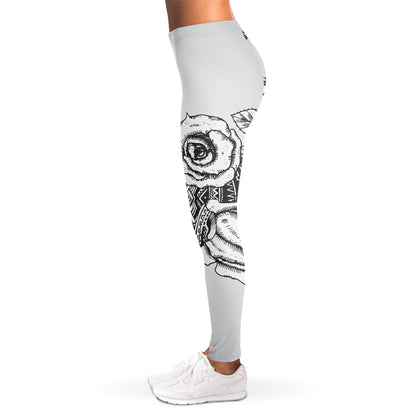Tribal Indian Bull Skull Print Women's Leggings