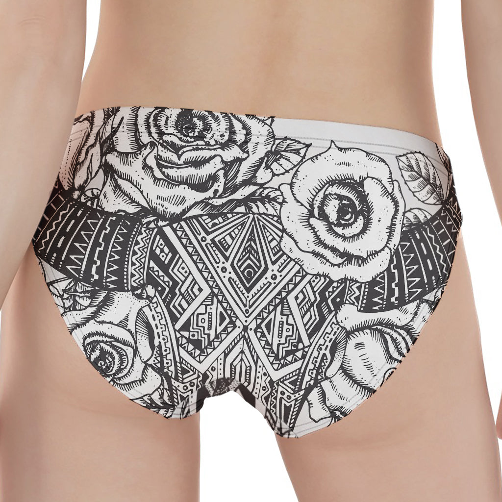 Tribal Indian Bull Skull Print Women's Panties