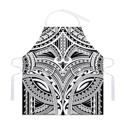 Tribal Maori Polynesian Tattoo Print Adjustable Apron
