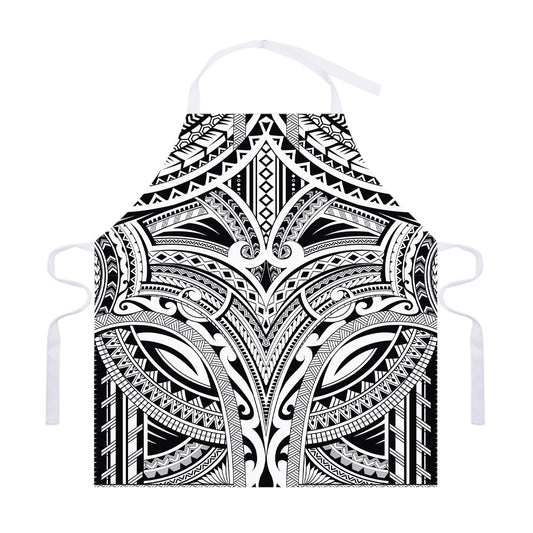 Tribal Maori Polynesian Tattoo Print Adjustable Apron